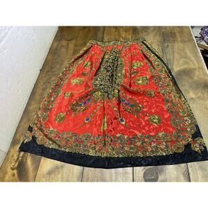 Vintage Howard Wolf Womens Size 8 Red Decorative Maxi Skirt